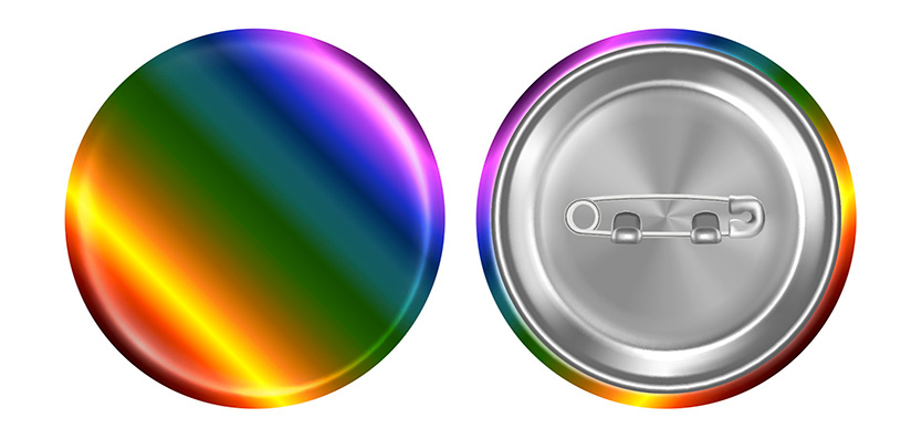 Spilla colorata da 58 mm